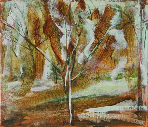 Tree, 12" x 14", mixed media on canvas, 2008, private collection.